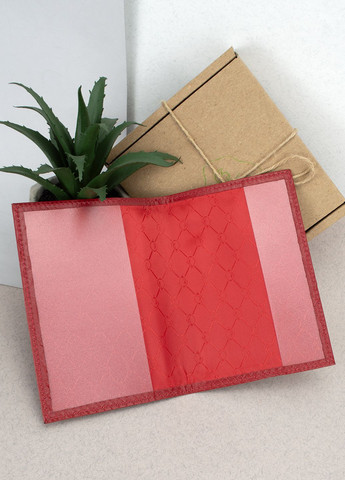 Подарунковий жіночий набір №92: гаманець Leona + обкладинка на паспорт + ключниця (червоний пітон) HandyCover (283323784)