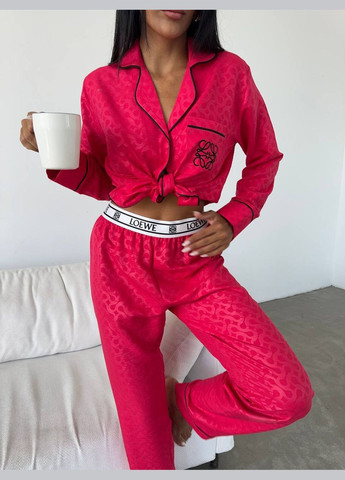 Червона всесезон піжама жіноча сорочка + брюки No Brand