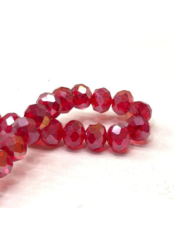 Намистини кришталеві рондель 8х6мм, нитка-60 од, червоний прозорий з АВ Plus-plus (352747340)