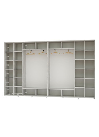 Шафа-купе чотиридверна 370*45*240 Сосна Натті 4 двері Дзеркало Алекса (360478350)