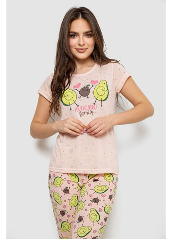 Розовая женская пижама с принтом, 243r7092 Cagri