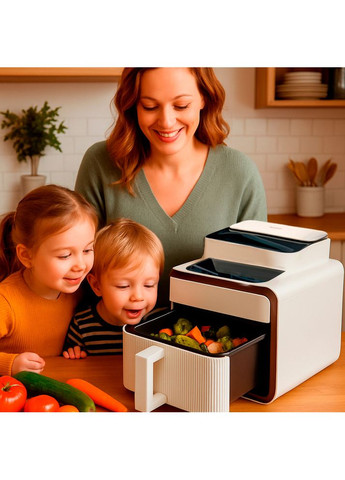 Аерогриль для приготування без олії 4200W, 9L, RB-2313W / Мультипіч / Фритюрниця без олії / Безоливна фритюрниця Rainberg (369941813)