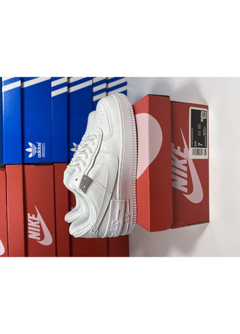 Білі Осінні кросівки чоловічі nike air force shadow white найк аір форс 1 преміум No Brand