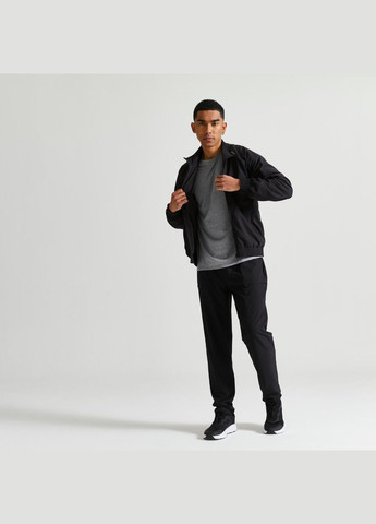 Черная демисезонная куртка мужская fitness standard черная - . Domyos
