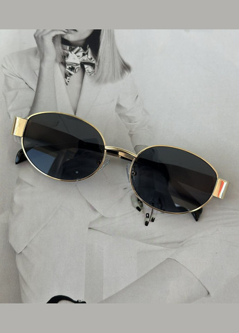 Женские овальные очки Серый в золоте No Brand (287326789)