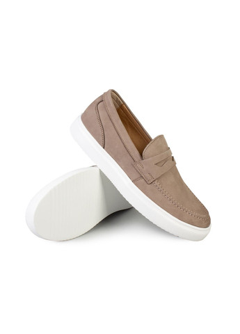 Серые повседневные туфли лоферы мужские бренда 9200465_(1) ModaMilano без шнурков