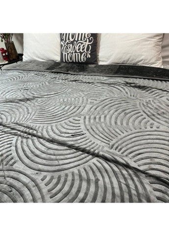 Теплое покрывало на кровать акриловое 200x230 см графитового цвета. No Brand (367912410)