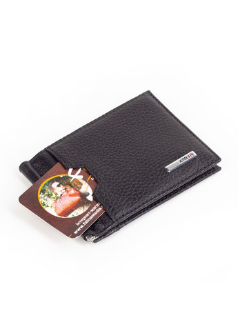 Зажим для денег 0902-45 кожаный чёрный Karya (329849940)