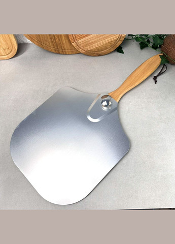 Пекарская Лопата для пиццы из нержавеющей стали с деревянной ручкой No Brand (303211350)