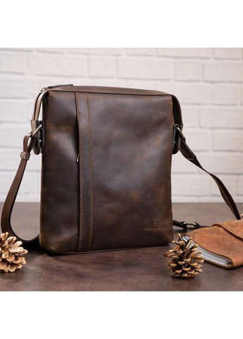 Сумка планшет через плечо мужская из натуральной кожи средняя Коричневый 36705 Shvigel (353689958)