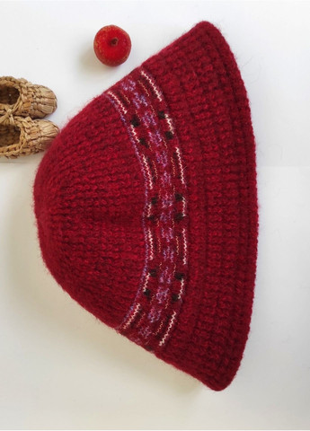 В'язана Зимова Шапка Тепла Панама Вовняний Капелюх для Жінок у Ретро Стилі з Орнаментом 55-59 см No Brand в'язана шапка панама (365301163)