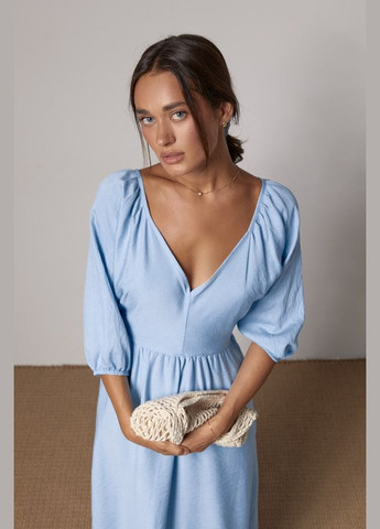 Голубое повседневный летнее платье с обнаженной спинкой ARTMON