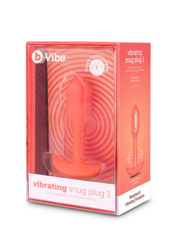 Анальная пробка с вибрацией Snug Plug 1, оранжевая, размер S CherryLove B-Vibe (293819456)