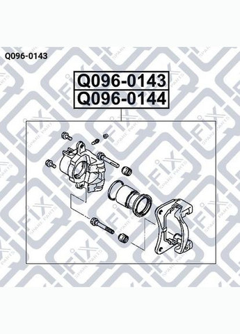 Суппорт тормозной передний левый Q096-0143 PAJERO PININ 1999-2007 MR449851 Q-FIX (345735903)