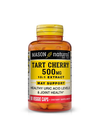 Натуральна добавка Tart Cherry 500 mg, 90 вегакапсул Mason Natural (293478557)