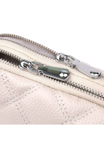 Модна жіноча сумка прошита ромбами з натуральної шкіри 22931 Білий Vintage (361679873)