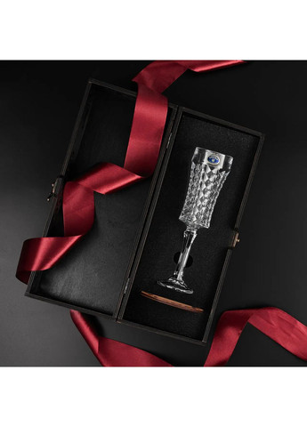 Набор для шампанского хрусталь 1 шт Bohemia Diamond 120 мл в деревянной коробке Handmade C12 (364488181)