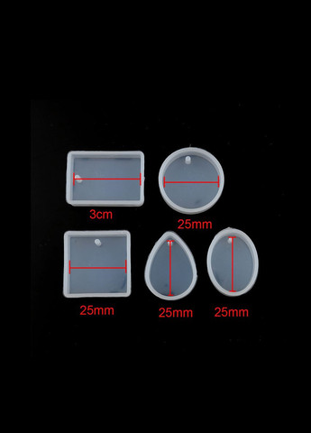 Набор форм для эпоксидной смолы Комплект молдов из 5 форм Силикон 33 мм x 23 мм, 28 мм диаметр Finding (316249059)