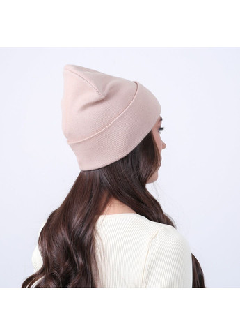 Шапка бини женская вискоза бежевая RILEY LuckyLOOK 899-544 (361298900)