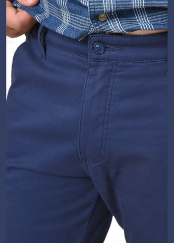 Темно-синие зимние прямые штаны мужские батальные на флисе темно-синего цвета Let's Shop