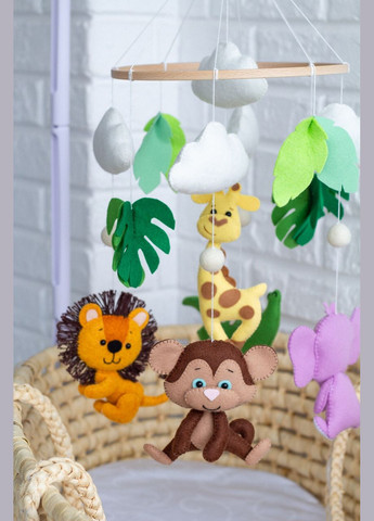 Дитячий музичний мобіль на ліжечко для немовлят WooolyWool «Африка» з 35 мелодіями No Brand (342757886)