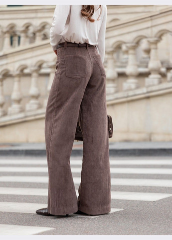 широкі штани коричневого кольору із вельвету Dressa (362660253)