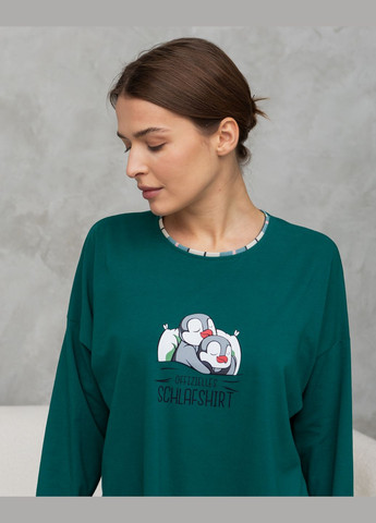 Темно-бірюзова жіночий комплект зі штанами в клітку Nicoletta