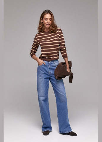 Коричневий демісезонний джемпер у смужку з віскози та бамбука (2800) Triko Bakh