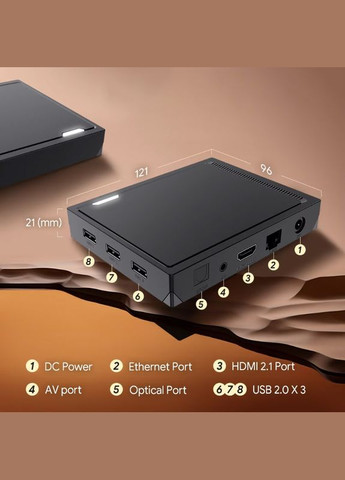 Смарт ТВ приставка RT-X2 4/32 Гб Android TV 14 Smart Box Vontar (342117964)