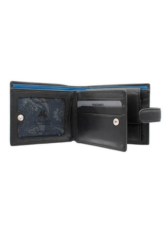 Портмоне мужское кожаное Leonardo Black/Cobalt (PM102 BLK/BLUE) Visconti (324265352)