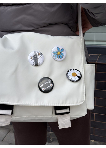 Сумка через плече підліткова текстильна для навчання бежева Сумка для прогулянок. No Brand (367581583)