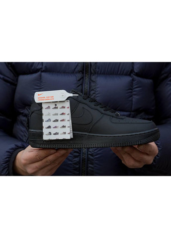 Чорні Осінні чоловічі кросівки Nike Air Force 1 Low 07 Premium Black CW2288