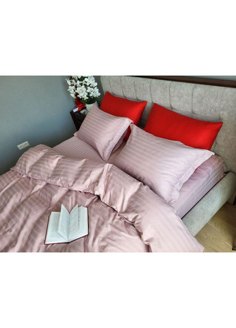 Постельное белье Мульти страйп сатин пудровая роза, PREMIUM Полуторный размер, наволочки 70/70 No Brand (364217527)