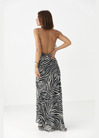 Летний женский шифоновый сарафан с цветком Lurex