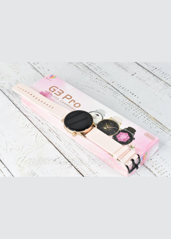 Смарт часы круглые женские G3 Pro 42 mm розовый сообщение звонки пульсометр Smart Watch (334314635)