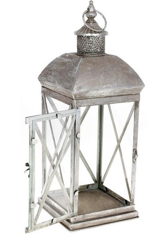 Свічник ліхтар декоративний Cornel срібло з патиною для інтер'єру освітлення стильний елемент декору Bona (368978614)