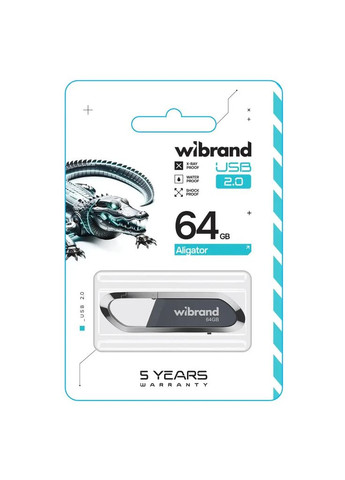 USB флэш-накопитель 64GB Aligator Grey USB 2.0 (WI2.0/AL64U7G) Wibrand (315720912)