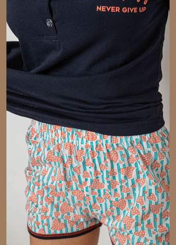 Синяя всесезон пижама женская с принтом, Andi