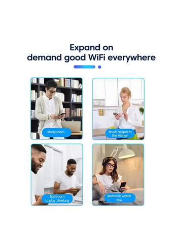 Беспроводной Wi-Fi усилитель-повторитель (репитер) сигнала 300 Мбит/с, 2.4 ГГц, с удлинением радиуса действия No Brand (365779845)