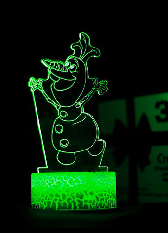 -лампа Олаф, подарунок для фанатів Діснея, світильник або нічник, 7 кольорів, 4 режими та пульт 3D (278260735)
