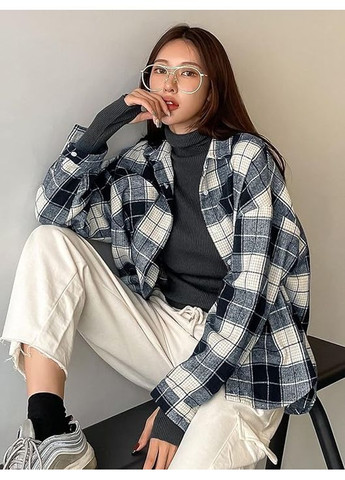 Серая повседневный рубашка однотонная Dazy