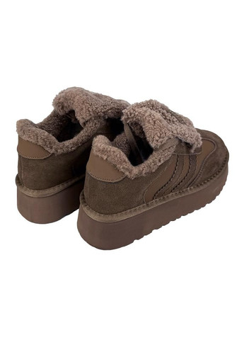Кеди жіночі замшеві на шнурівці коричневі 70981-3 No Brand (364303747)