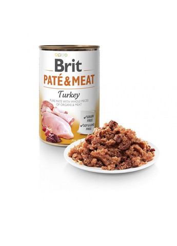 Влажный корм для собак Pate & Meat Turkey 400г, с курицей и индейкой Brit (292258260)