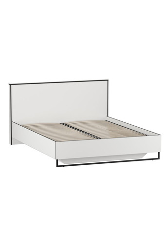 Корпусне ліжко на металевих ніжках з ламінованого ДСП 160х200 см від F-0010 Білий MORELI (361034943)