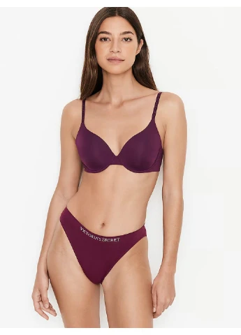 Трусики-бикини женские с микрофибры Seamless Bikini Panty бордовые L Victoria's Secret (316659360)