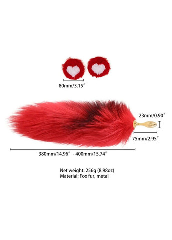 Анальная пробка с хвостом лисицы SEVANDA Red Vixen Set with Pear-shape Plug Lockink (315497894)