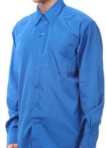 Синяя повседневный рубашка однотонная Aldo & Co