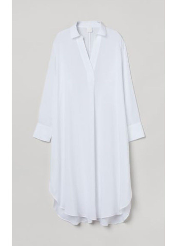 Белое повседневный женское платье-рубашка н&м (57083) l белое H&M