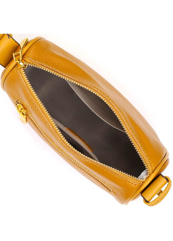 Красива сумка на плече крос-боді з натуральної шкіри Жовта 22100 Vintage (329195309)