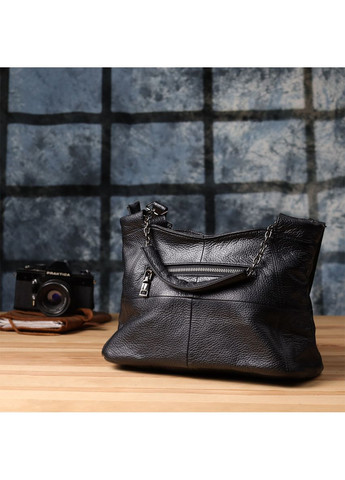 Зручна повсякденна сумка з натуральної шкіри для жінок 22992 Чорний Vintage (361679968)